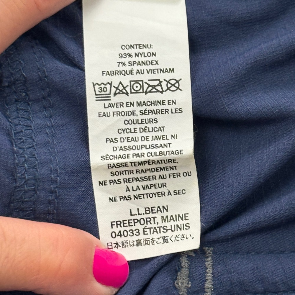 L.L. Bean Mens XL Navy Blue‎ Ripstop Cargo Pants Elastic Waist Hiking Outdoor - Picture 11 of 15